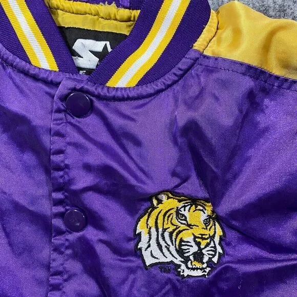 Starter LSU Tigers Jacket Toddler 5T Purple Gold Satin Football Sports Coat - Picture 5 of 7